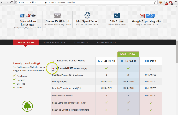 Good services page example