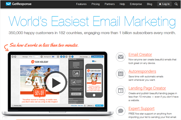 getresponse homepage