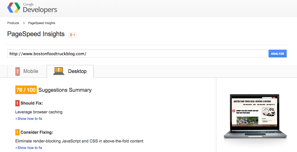 google page speed grader