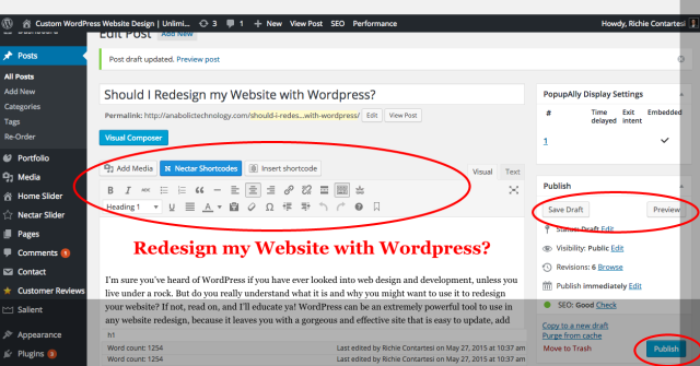 redesign my website with wordpress