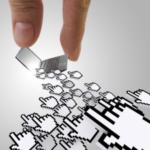 fingers picking website traffic concept