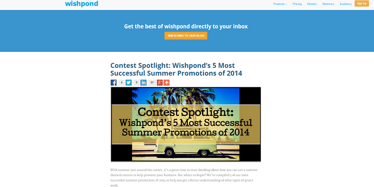 wishpond landing page