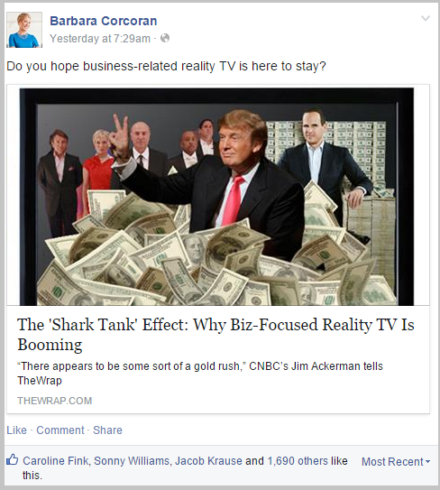 Barbara Corcoran Facebook post example