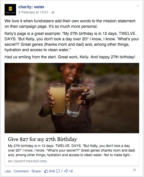 Charity Water FB