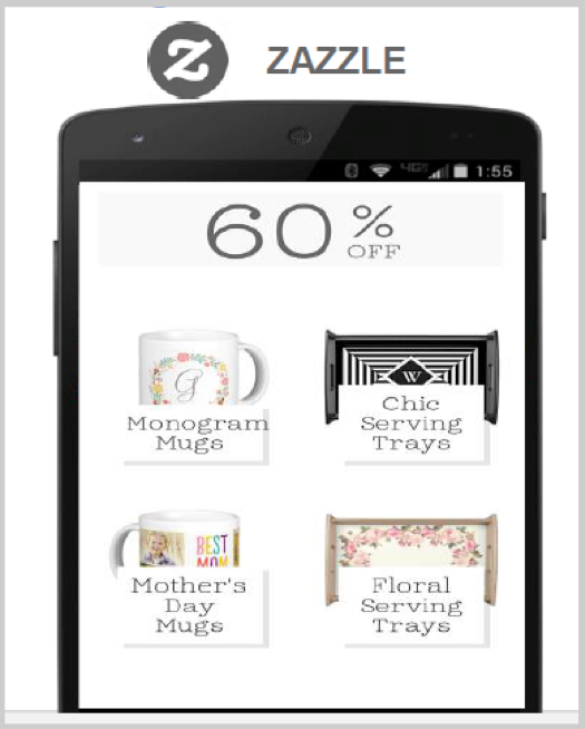 Example of mobile design - Zazzle