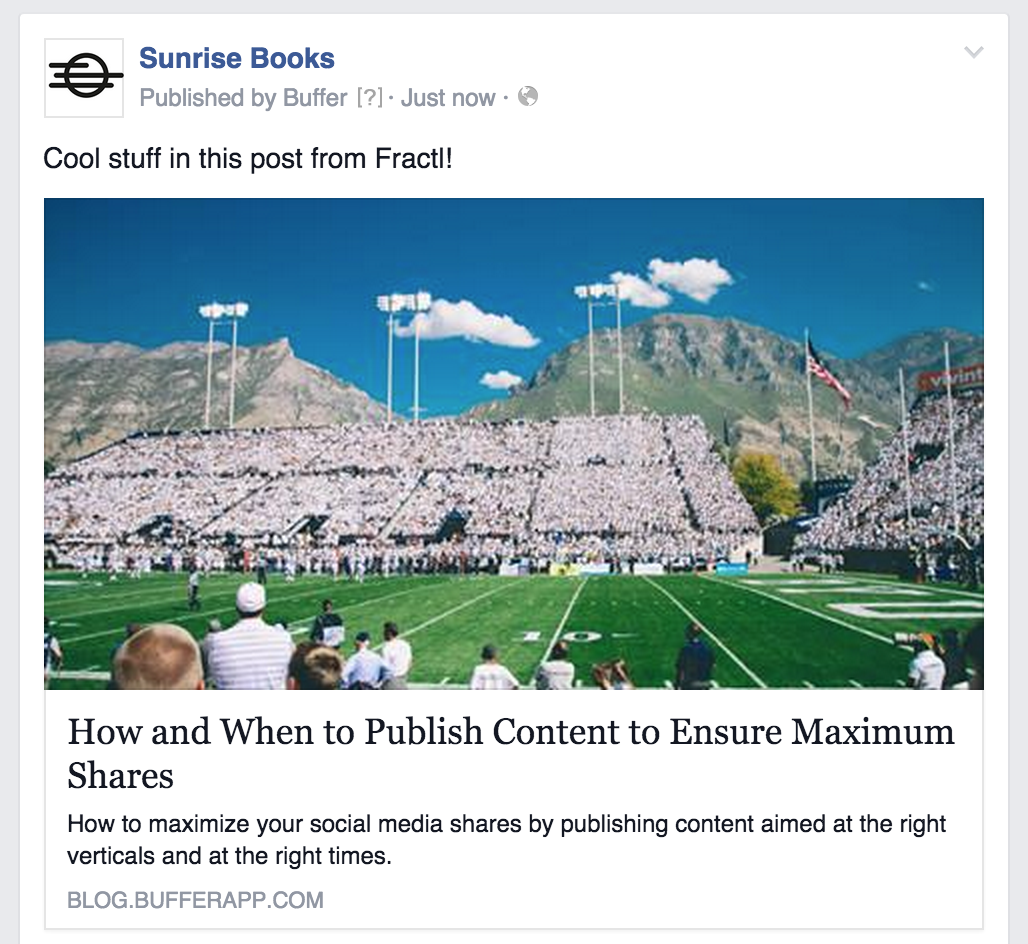 Facebook example post