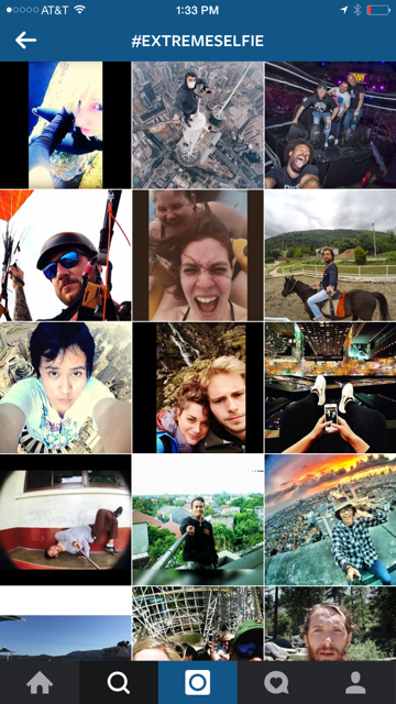 The hashtag #ExtremeSelfie has led thousands of risk takers to document themselves doing crazy things 