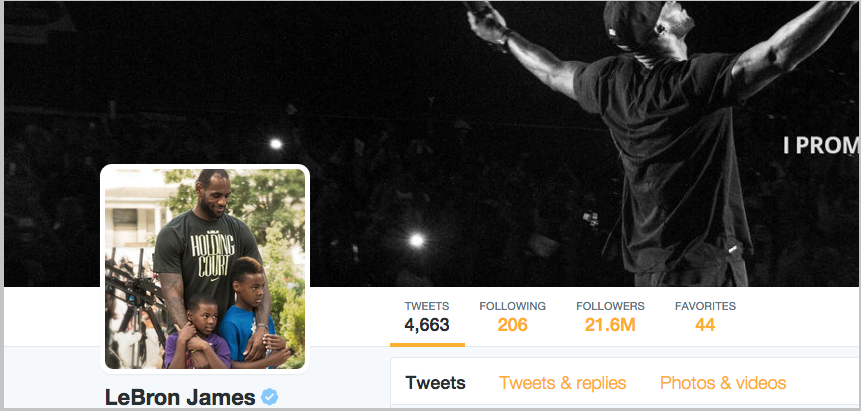 Lebron James Twitter following facts