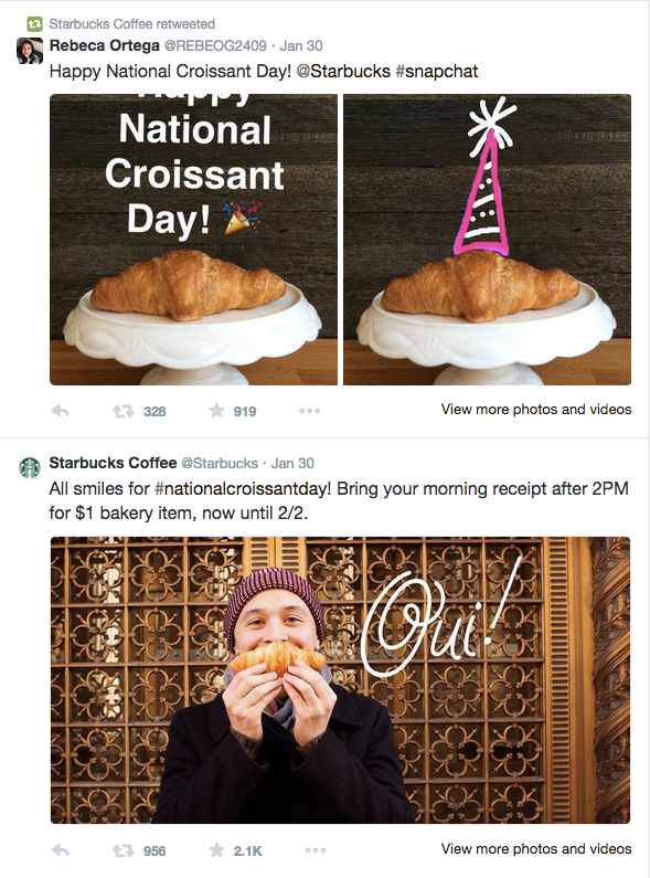 Starbucks visual storytelling Twitter