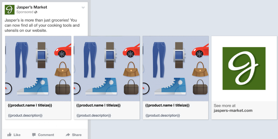 Facebook dynamic product ad