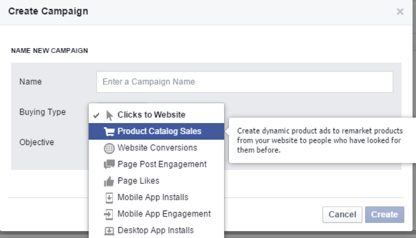 Facebook dynamic product ad