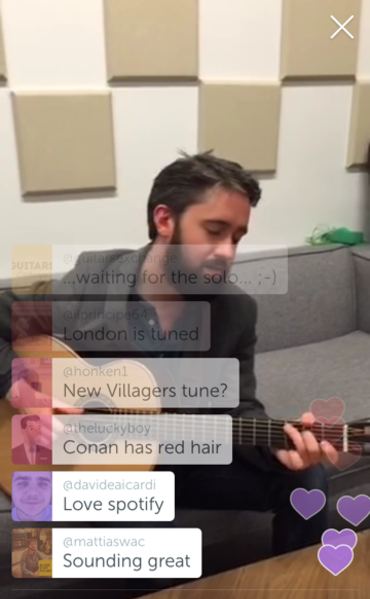 Spotify used Periscope to give fans an intimate performance by the Villagers