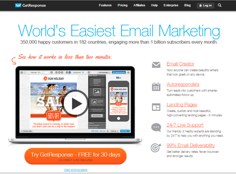 email marketing software - GetResponse