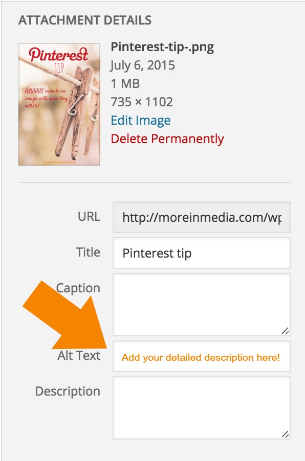 Always add an ALT tag to each and every image  you upload to your website or blog!