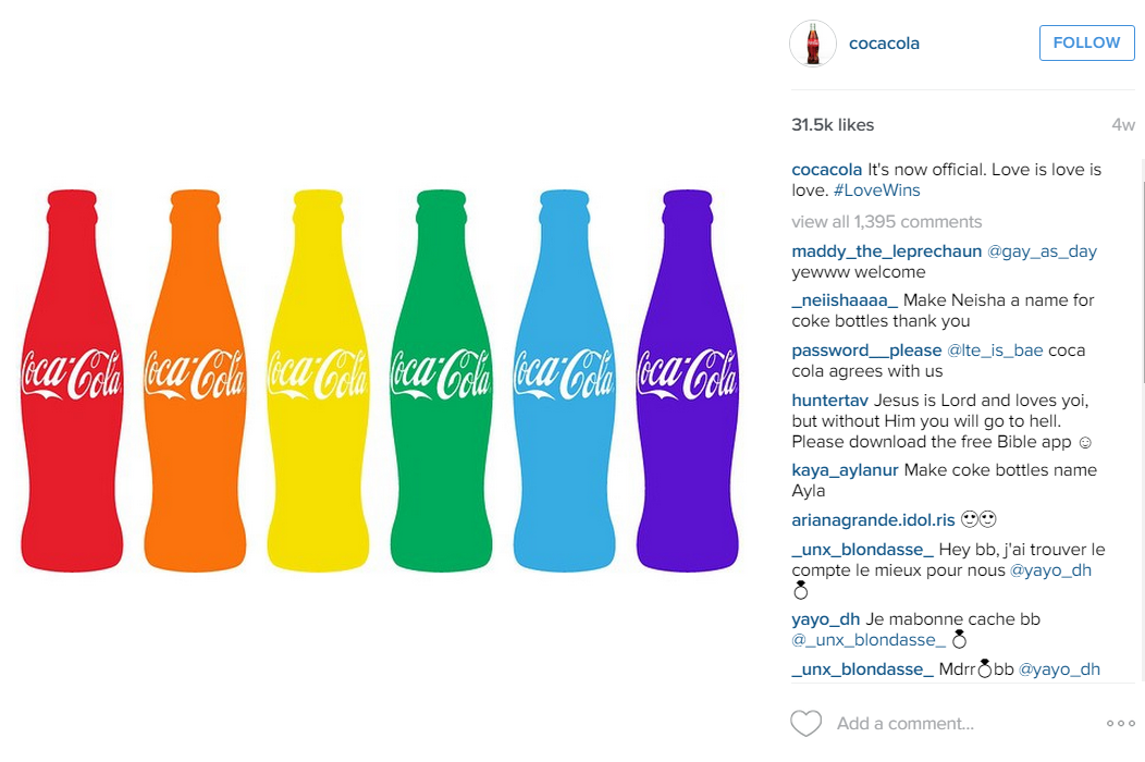 Coca-Cola #lovewins Post