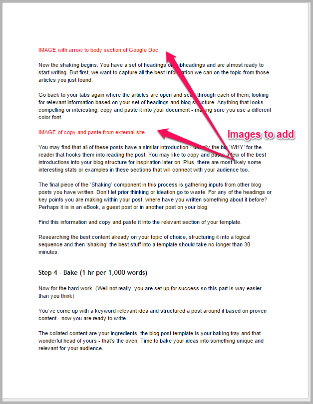 How to add images in the writing process