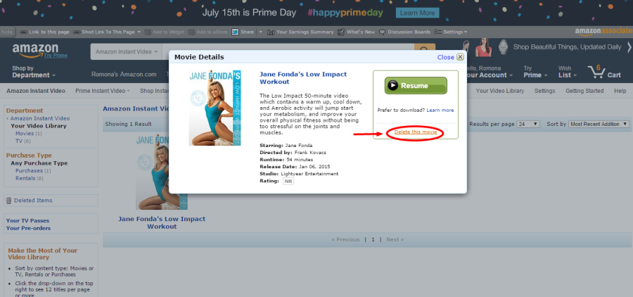Delete Instant Video