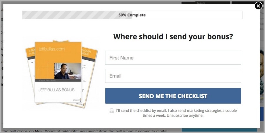 LeadBoxes from Jeff Bullas example - email conversions