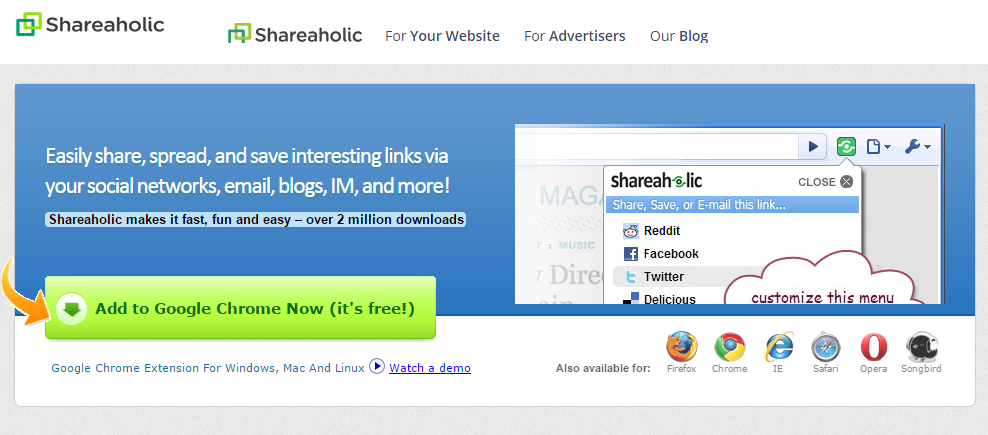 Shareaholic Web Extension