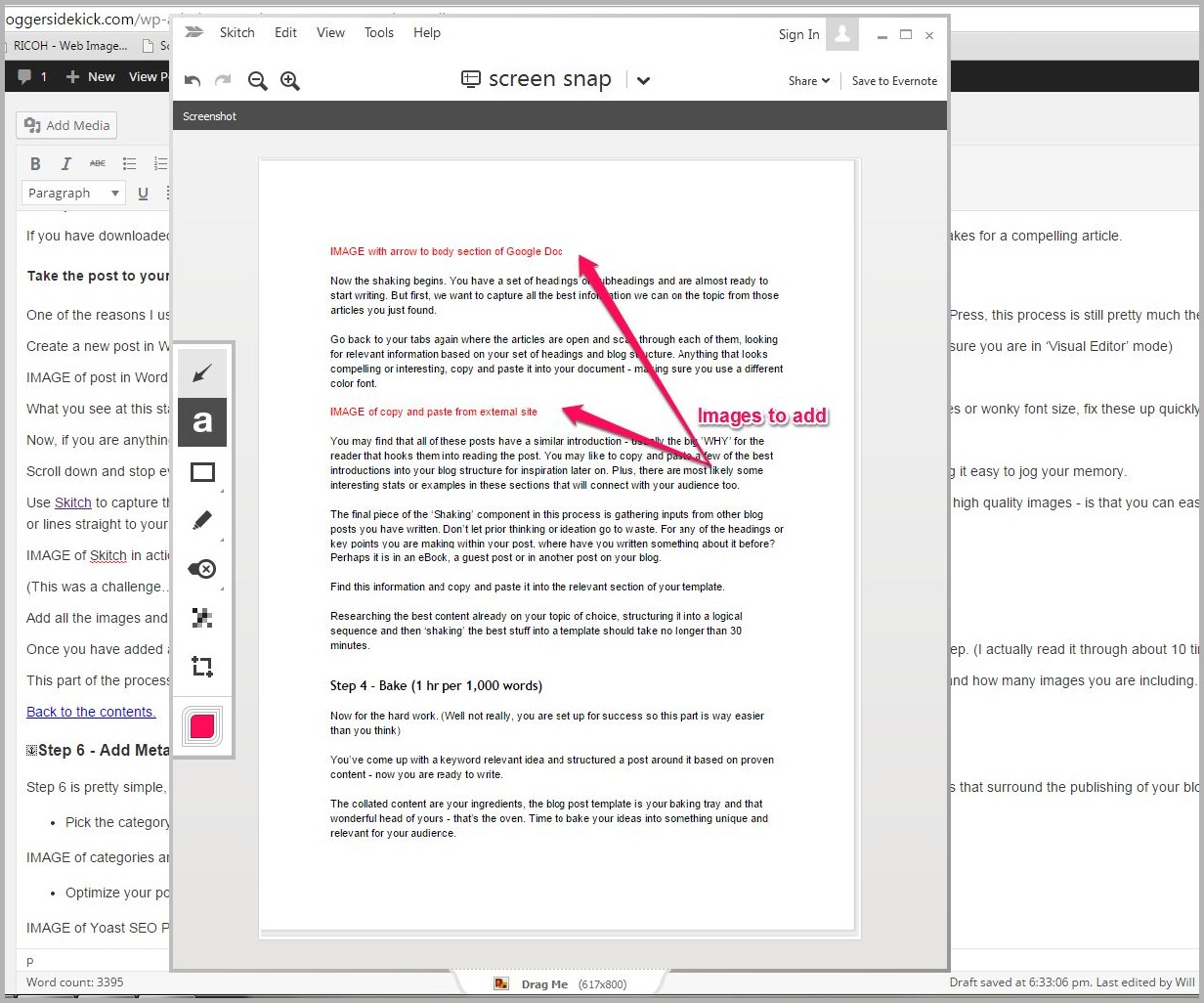 Skitch image editor for the writing process