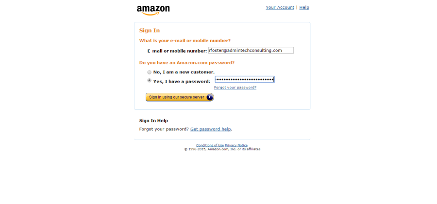 Login to Your Amazon Account.
