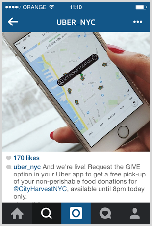 Uber Instagram Screenshot
