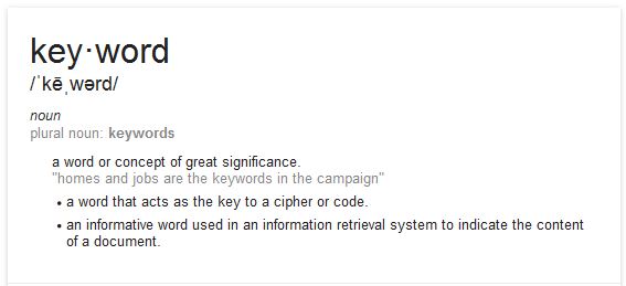 keyword definition