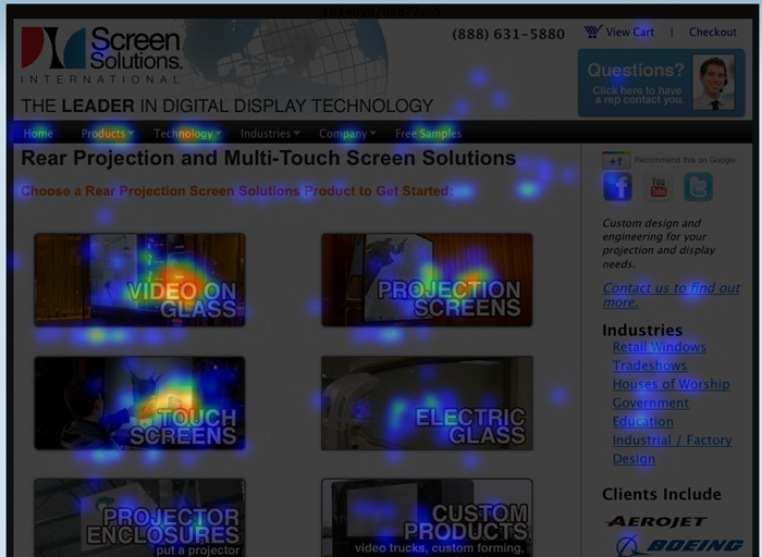 Heatmap provided by Crazy Egg