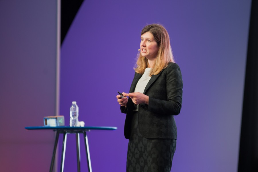 Mary Hamilton addresses the audience during her Opticon keynote. 