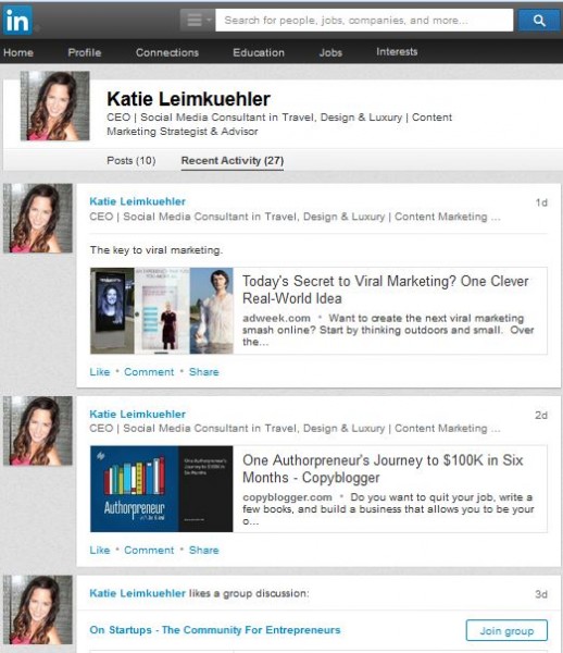 linkedin activity