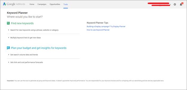 Google Keyword Planner