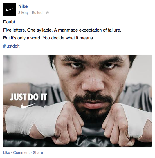 Nike Facebook page