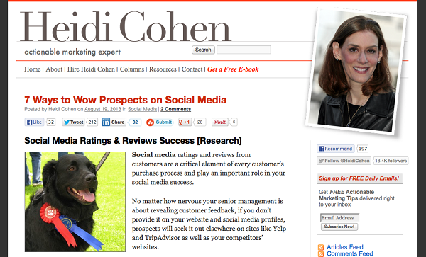 Read Social Media Marketing and Blogging Tips on Heidi Cohen