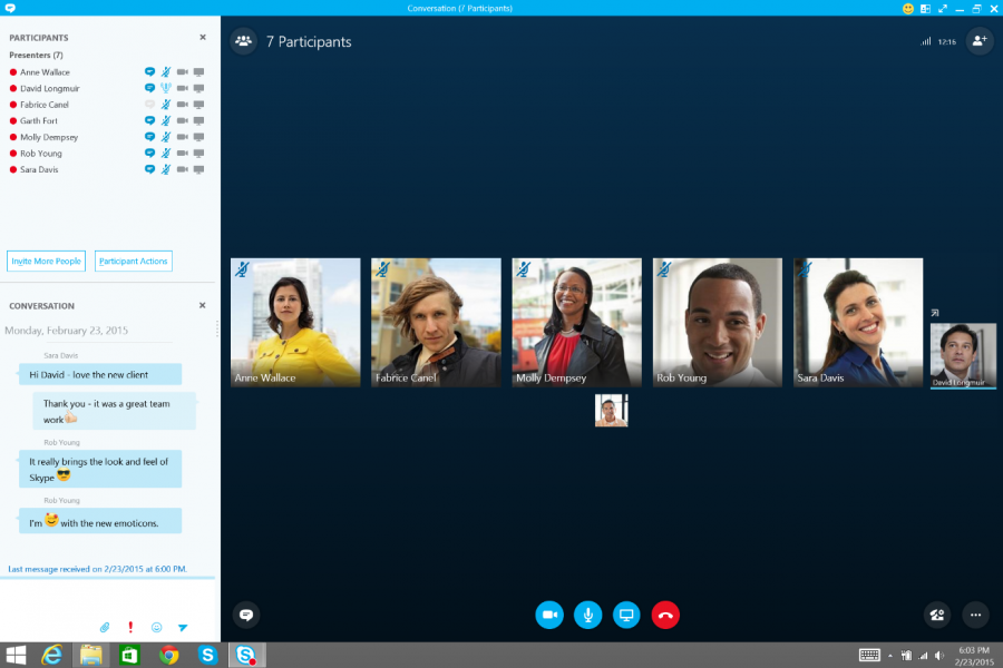 Skype for Business has the same familiar look and feel as regular Skype