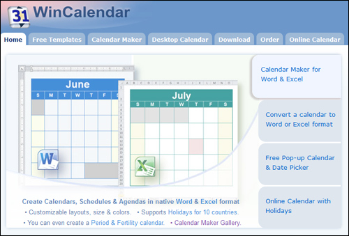 WinCalendar - Calendar Maker
