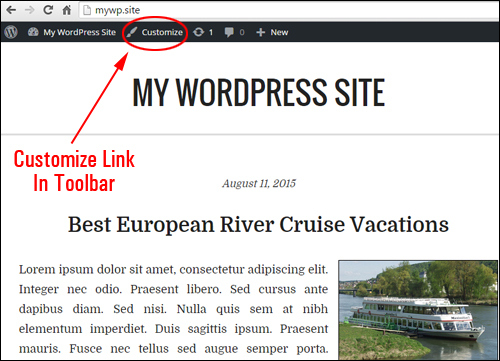 WP 4.3 - Customize Link In The Toolbar