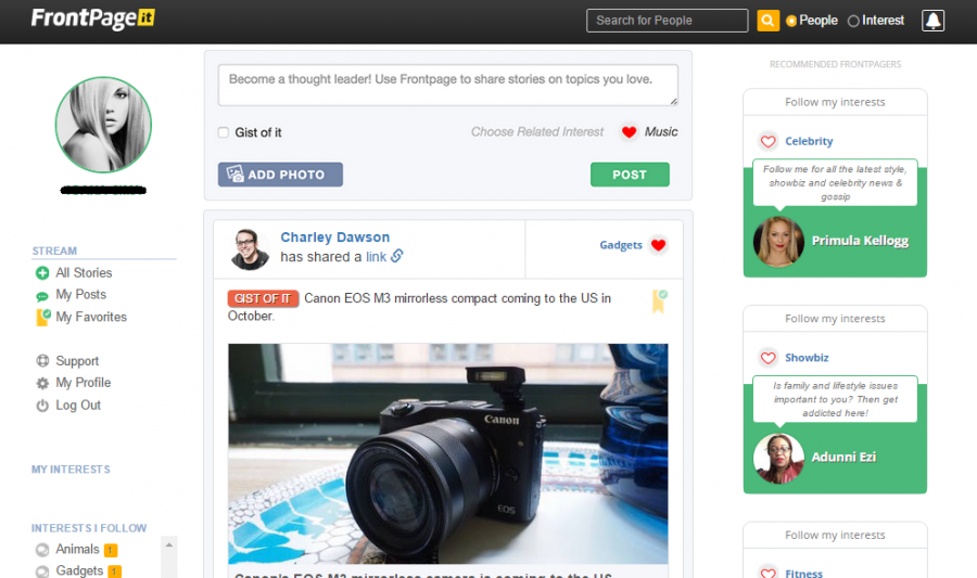 FrontPageit content curation tool