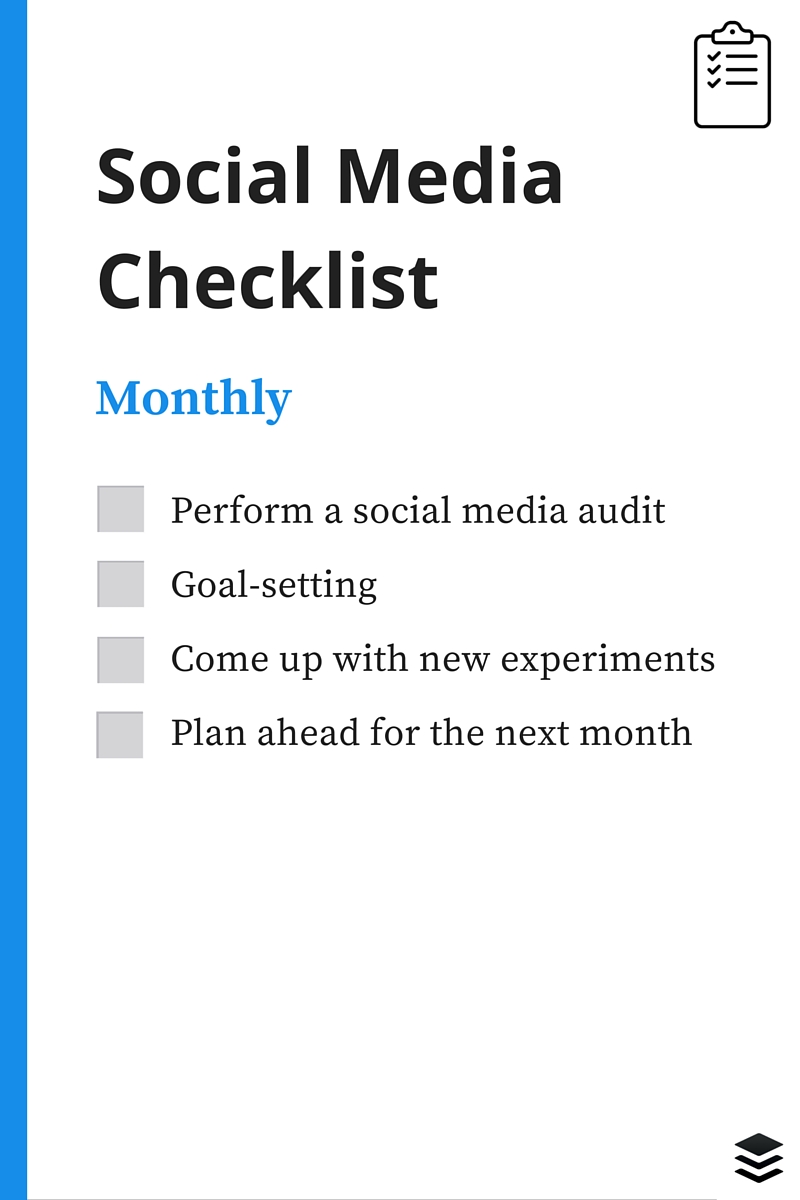 monthly social media checklist
