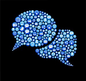 Chat Bubbles on Social Technology and Internet Set