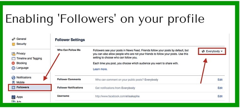 Enabling Followers on Facebook