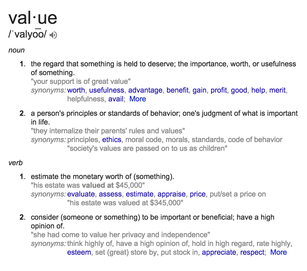 definition of value