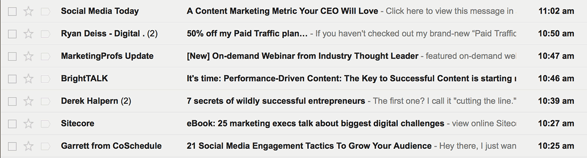 email subject line