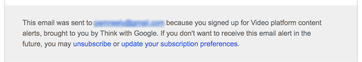 why you signed up for this email