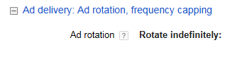 Ad fatigue screenshot showing the rate indefinitely option