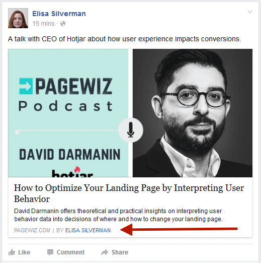 Facebook Authorship on post