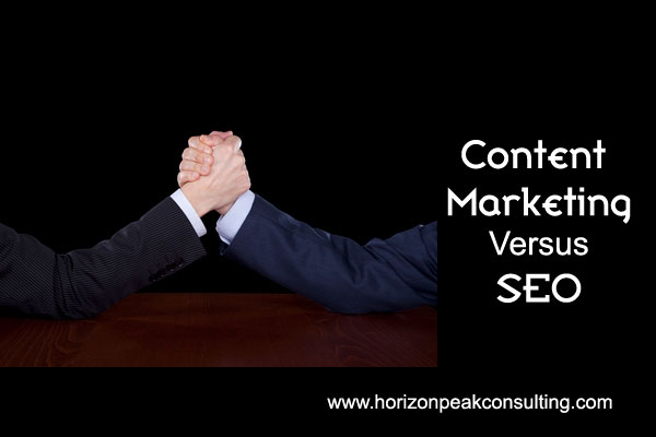 Arm wrestling -- Content marketing versus SEO