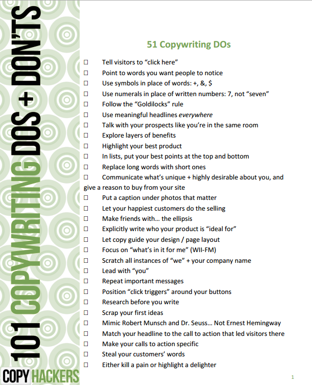 copywriting dos and donts