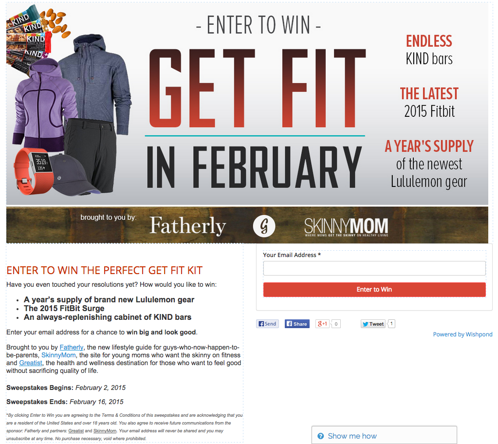 facebook giveaway example