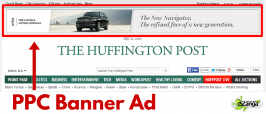 PPC banner ad on a website