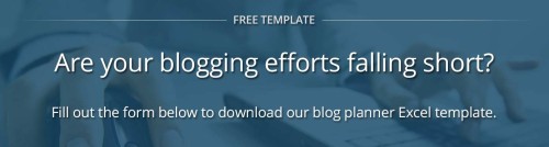 Download our free Excel blog planner template